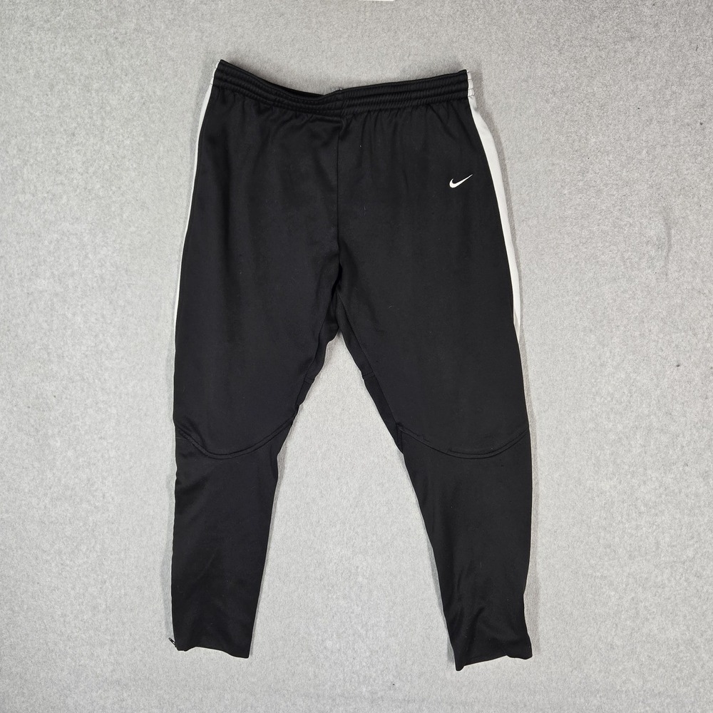 VINTAGE Nike Team Boys Activewear Pants XL Black Track Fit Dry Swoosh 25" Inseam